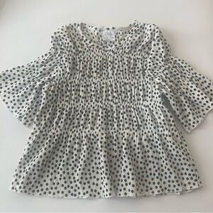 Zara SHIRRED PRINT T-SHIRT